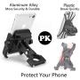 Bike & Motorcycle Phone Mount, Adjustable Anti Shake Metal Bicycle Motorcycle Phone Holder for iPhone X/XR/XS/8/7/6 Plus Samsung Galaxy S9/S8/S7/S6 GPS, Holds Devices up to 3.7'' Width (Black)