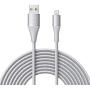 Xcentz iPhone Charger 10ft, MFi Certified Lightning Cable, Braided Nylon High-Speed iPhone Cable with Premium Metal Connector for iPhone 11/X/XS/XR/XS Max/8/7/6/5S/SE, iPad Mini/Air, Silver