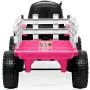 Kidzone 12V 7AH EVA Treaded Tires Kids Battery Powered Electric Tractor with Trailer Toddler Ride On Ground Loader Twin Moto w/ 2 Speeds 7-LED Lights USB & Bluetooth Audio, Pink Kidzone 12V 7AH EVA Treaded Tires Kids Battery Powered Electric Tractor with Trailer Toddler Ride On Ground Loader Twin Moto w/ 2 Speeds 7-LED Lights USB & Bluetooth Audio, Pink