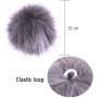 SIQUK 24 Pieces Faux Fur Pom Pom Balls DIY Faux Fox Fur Fluffy Pom Pom with Elastic Loop for Hats Keychains Scarves Gloves Bags Accessories(12 Colors, 2 Pcs for Each Color)