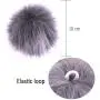SIQUK 24 Pieces Faux Fur Pom Pom Balls DIY Faux Fox Fur Fluffy Pom Pom with Elastic Loop for Hats Keychains Scarves Gloves Bags Accessories(12 Colors, 2 Pcs for Each Color)