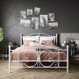 DHP Bombay Metal Bed Frame - Vintage Design - Full Size (White)