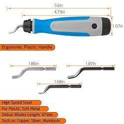 Metal Deburring Tool Kit Set, 30 Pcs Deburring Blades & a Heavy Duty Swivel Handle, Pipe Deburring Tool for Soft Metal (Aluminum, Copper), Wood, Plastic Burr Removing by STARVAST