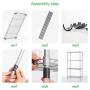 SINGAYE 4 Tier Adjustable Wire Shelving Metal Storage Rack for Laundry Bathroom Kitchen 530Lbs Capacity 13.4'' D x 23.2'' W x 47.2'' H Silver