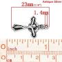 Cross Crucifix Charm Pendants, 100 Pack (50 of Each)