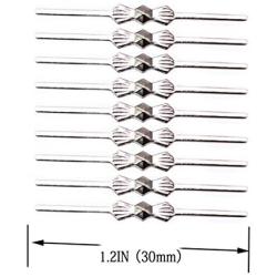 Waltz&F 300pcs Chandelier Connectors Clips Pins for Fastening Crystals Parts Bowtie, Chandelier Replacements (30mm-300pcs, Silver)