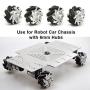 Moebius 60mm Mecanum Wheel 4 Pack Omni All-Directional Wheels with 6mm Metal Hubs for 6mm Motor Shaft for Arduino/Rasbperry Pi DIY Robot Project