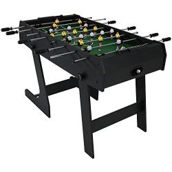 Sunnydaze Folding Foosball Table - 48 Inch Indoor Rod Hockey - Hollow Metal Rods - Space Saving Design for Family Game Room, Bar or Recreational Room