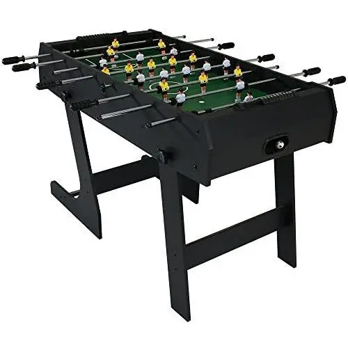 Sunnydaze Folding Foosball Table - 48 Inch Indoor Rod Hockey - Hollow Metal Rods - Space Saving Design for Family Game Room, Bar or Recreational Room
