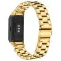 Compatible with Samsung Galaxy Fit SM-R370 Bands, Galaxy Fit Watch Band Solid Stainless Steel Metal Replacement Bracelet Strap for Galaxy Fit SM-R370 Smart Watch, Adjustable (Gold)