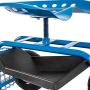 Peach Tree Garden Cart Rolling Work Seat Outdoor Utility Lawn Yard Patio Wagon Scooter for Planting, Adjustable Handle 360 Degree Swivel Seat Blue