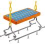 SELEWARE 17.5'' X 8.2'' Non Slip Wooden Swing Seat , Hanging Wooden Tree Swing Seat with 65'' Metal Chain Plastic Coated and Snap Hook Swing Set for Adult Kid Indoor Outdoor Playground Backyard, Blue