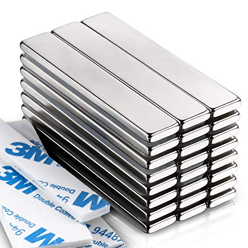 Powerful Neodymium Bar Magnets, Rare-Earth Metal Neodymium Magnet - 60 x 10 x 3 mm, Pack of 24