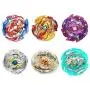 Ingooood Metal Master Fusion Gyro Toys for Kids, 6 Pieces Battling Top Battle Burst High Performance Set with 2 Launchers (H-9A)
