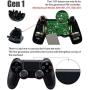 TOMSIN Metal Buttons for DualShock 4, Aluminum Metal Thumbsticks Analog Grip & Bullet Buttons & D-pad & L1 R1 L2 R2 Trigger for PS4 Controller Gen 1 (Green)