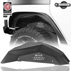 Hooke Road Wrangler JK Steel Inner Fender Liners Rear Fender Mud Guards Compatible with Jeep Wrangler JK & Unlimited 2007-2018