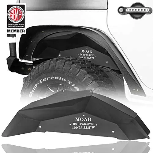 Hooke Road Wrangler JK Steel Inner Fender Liners Rear Fender Mud Guards Compatible with Jeep Wrangler JK & Unlimited 2007-2018 Hooke Road Wrangler JK Steel Inner Fender Liners Rear Fender Mud Guards Compatible with Jeep Wrangler JK & Unlimited 2007-2018