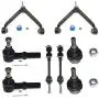MILLION PARTS 8 Pcs Front Lower Upper Control Arm Ball Joints Compatible for 02-05 Dodge Ram 1500 Outer Tie Rod End Link Sway Bar Suspension Kit K7424 K7400 K7411 ES3538