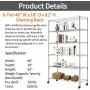 6 Tier Wire Shelving Rack,Steel Shelf 48'' W x 18'' D x 82'' H Adjustable Storage System with Casters/Wheels and Feet Levelers,Garage Shelving Unit, Storage Shelving Rack,Kitchen/Office Rack (Chrome)