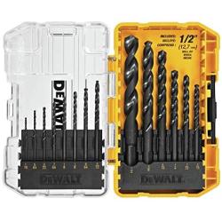 DEWALT DWA1184 14Piece Set Black Oxide Coated HSS Twist Drill Bit Set