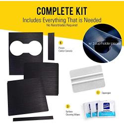 HumanFriendly Tesla Model 3 / Model Y Center Console Wrap Kit w/Extra Cupholder Piece by EV Armor - Carbon Fiber Black