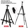 T-SIGN 66 Inches Reinforced Artist Easel Stand, Extra Thick Aluminum Metal Tripod Display Easel 21 to 66 Inches Adjustable Height with Portable Bag for Floor/Table-Top Drawing and Displaying, 2 Pack T-SIGN 66 Inches Reinforced Artist Easel Stand, Extra Thick Aluminum Metal Tripod Display Easel 21 to 66 Inches Adjustable Height with Portable Bag for Floor/Table-Top Drawing and Displaying, 2 Pack