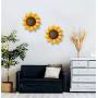 GIFTME 5 Metal Sunflower Wall Art Decor (12 Inch Yellow)