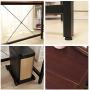DlandHome L-Shaped Computer Desk 59 inches x 59 inches, Composite Wood and Metal, Home Office PC Laptop Study Workstation Corner Table with CPU Stand, ZJ02-WB Walnut and Black Legs, 1 Pack