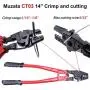 Muzata Wire Rope Crimping Tool 14 inch Hand Swager Crimper for 1/8 7/64 3/32 5/64 1/16 inch Copper,Aluminium Sleeves,Crimp Ferrules Cable Railing,End Fitting Terminals CT03,CT1 Muzata Wire Rope Crimping Tool 14 inch Hand Swager Crimper for 1/8 7/64 3/32 5/64 1/16 inch Copper,Aluminium Sleeves,Crimp Ferrules Cable Railing,End Fitting Terminals CT03,CT1