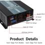 WZRELB Full Power Endurable 3500W 12VDC to 120VAC 60HZ US DUAL OUTLETS LED DISPLAY PURE SINE WAVE INVERTER Power Converter, (RBP350012B1)