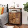 HOOBRO Bathroom Floor Storage Cabinet, Standing Cabinet, Industrial Cupboard with Hidden Adjustable Shelf and Door in Bedroom, Living Room, Study, Kitchen, Corridor, Rustic Brown BF23CW01