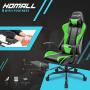 Homall Gaming Chair Computer Office Chair Ergonomic Desk Chair with Footrest Racing Executive Swivel Chair Adjustable Rolling Task Chair (Green)