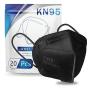 KN95 Face Mask 20 PCS, Included on FDA EUA List, Filter Efficiency≥95%, 5 Layers Cup Dust Mask Against PM2.5 from Fire Smoke, Dust, for Men, Women, Essential Workers(Black)