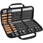 Morole Skewers for Grilling, 33PCS Metal Kabob Skewers Set with Marshmallow Roasting Sticks Smores Sticks BBQ Forks, 16-Inch Reusable Stainless Steel Skewers Set for Meat Chicken Shrimp Vegetable