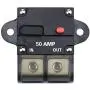 Cllena 50 Amp Circuit Breaker with Manual Reset, 0-8 Gauge Wire Inline Fuse Block 12V - 42V DC for Car Rv Marine Automotive Stereo Audio Electronic System Cllena 50 Amp Circuit Breaker with Manual Reset, 0-8 Gauge Wire Inline Fuse Block 12V - 42V DC for Car Rv Marine Automotive Stereo Audio Electronic System