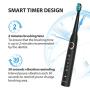 Electric Toothbrush for Adults with 5 Deep Cleaning Modes, Smart Timer, Dentists Recommend Sonic Whitening Toothbrush & Wireless Charging with 30 Days Battery Life, 3 Brush Heads Black by Dnsly