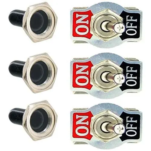 Etopars 3 X Heavy Duty 20A 125V 15A 250V SPST 2 Terminal Pin ON/OFF Rocker Toggle Switch Flick Metal Waterproof Cap Knob Etopars 3 X Heavy Duty 20A 125V 15A 250V SPST 2 Terminal Pin ON/OFF Rocker Toggle Switch Flick Metal Waterproof Cap Knob