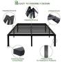 AROMUSTIME 16 Inch Metal Platform Bed Frame/Easy Assembly Mattress Foundation/Heavy Duty Steel Slat/Noise Free/Box Spring Replacement, Queen
