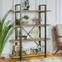 IRONCK Bookshelf and Bookcase 4-Tier, 130lbs/shelf Load Capacity, Industrial Bookshelves Storage Display Shelves, Home Office Furniture, Wood and Metal Frame