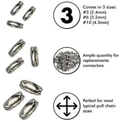 Ball Chain Connector Clasps 300 Pieces Number 6 Connectors Fits 3.2mm Beaded Ball Chain