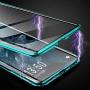 Jonwelsy Magnetic Adsorption Case for Redmi Note9 Pro, 360 Degree Front and Back Clear Tempered Glass Flip Cover, Metal Bumper Frame for Redmi Note9S (Black)