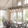 Merbotin Farmhouse Kitchen Island Light, 5-Light Distressed White Wood Finish Rustic Dining Table Chandelier Ceiling Light Hanging for Dining Room, Kitchen Island - Grain Brown Wood Finish… Merbotin Farmhouse Kitchen Island Light, 5-Light Distressed White Wood Finish Rustic Dining Table Chandelier Ceiling Light Hanging for Dining Room, Kitchen Island - Grain Brown Wood Finish…
