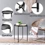 danpinera End Table, Side Table Metal Waterproof Small Coffee Table Sofa Side Table with Round Removable Tray for Living Room Bedroom Balcony and Office (Black)