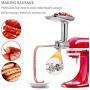 Meat Grinder Attachment for KitchenAid Stand Mixers, Accessories Included 2 Sausage Stuffer Tubes, Durable Metal Food Grinder Attachments by Kitchood, Silver