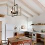 TZOE Farmhouse Kitchen Island Pendant Lighting fixtures White Oak Wood Color&Black Metal Finish 4-Light Rustic Chandelier