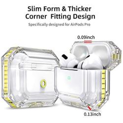 Hallsen AirPods Pro Case, [Upgraded] Soft Crystal Clear Bumper Case Cover for Apple AirPods Pro with Keychain Anti-Slip Anti-Yellowing Anti-Scratches for Men & Women (Lemon Yellow)