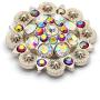 MarryAcc Berry Conchos with Screws Metal Flower Rhinestone Conchos 12 Pieces (Color 6)