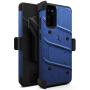 ZIZO Bolt Series for Galaxy S20 Case with Kickstand Holster Lanyard, Blue/Black