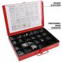 Olympia Tools 90-800 4-Drawer Hardware Organizer includes 2000-pieces Small Hardware, black/red