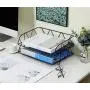 PAG 2 Packs Desktop File Organizer Metal Stackable Horizontal Letter Tray Paper Holder Rack, Black PAG 2 Packs Desktop File Organizer Metal Stackable Horizontal Letter Tray Paper Holder Rack, Black
